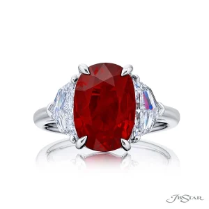 6.08 Ct Oval Cut Diamond Ring in Platinum
