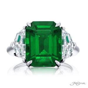 6.14 Ct Emerald Cut Diamond Ring in Platinum