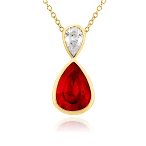 4.03 Ct Pear Cut Diamond Ring in 18K Yellow Gold