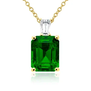 3.04 Ct Emerald Cut Diamond Ring in 18K Yellow Gold