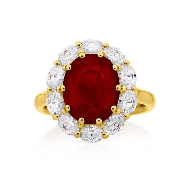 4.47 Ct Oval Cut Diamond Ring in 18K Yellow Gold