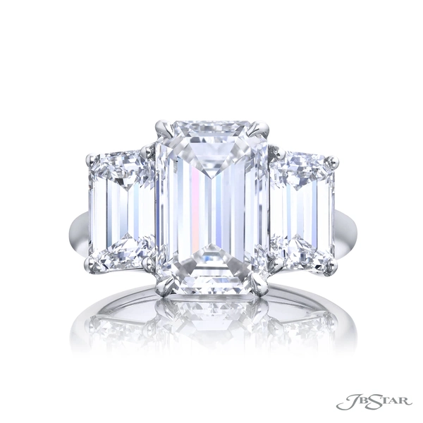 5.02 Ct Emerald Cut Diamond Ring in Platinum