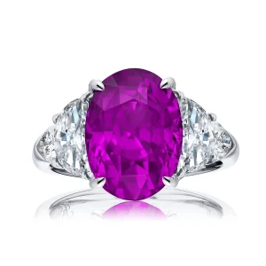 6.68 Ct Oval Cut Diamond Ring in Platinum