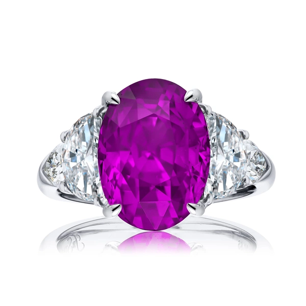 6.68 Ct Oval Cut Diamond Ring in Platinum