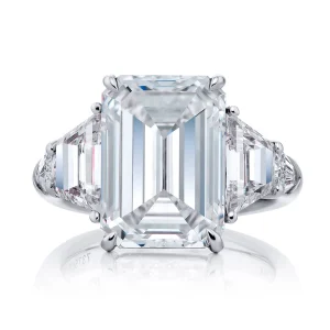 8.01 Ct Emerald Cut Diamond Ring in Platinum