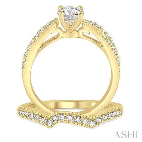 Round Shape Diamond Wedding Set - Image 3