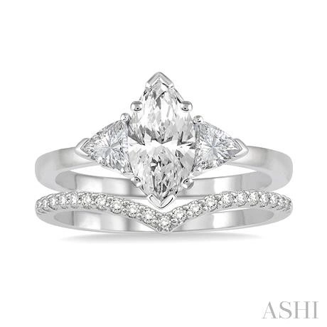 Marquise Shape Diamond Wedding Set - Image 2