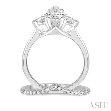 Marquise Shape Diamond Wedding Set - Image 3