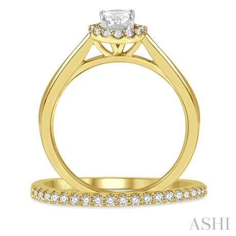 Oval Shape Halo Diamond Wedding Set - Image 3