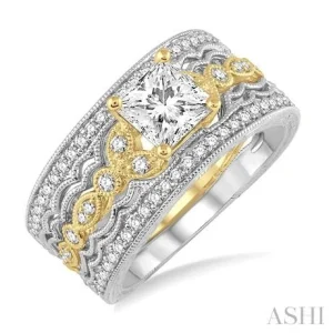 Princess Shape Diamond Wedding Set