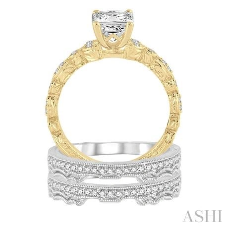 Princess Shape Diamond Wedding Set - Image 4