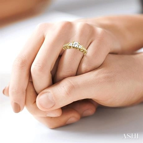 Princess Shape Past Present & Future Diamond Engagement Ring - Image 3