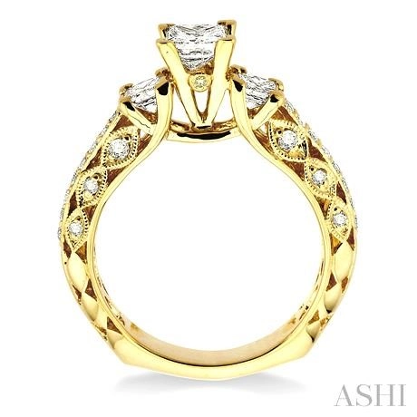 Princess Shape Past Present & Future Diamond Engagement Ring - Image 4