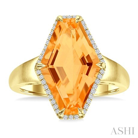 Evoque Gemstone Hexagon Shape & Halo Diamond Ring - Image 2