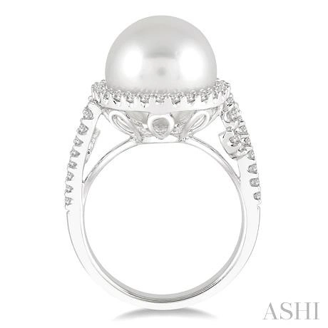 Pearl & Halo Diamond Ring - Image 4