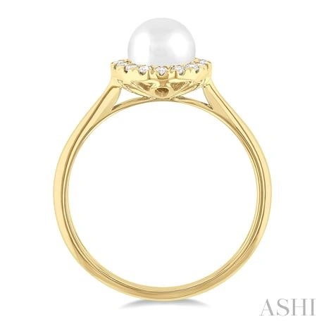 Pearl & Halo Diamond Ring - Image 3