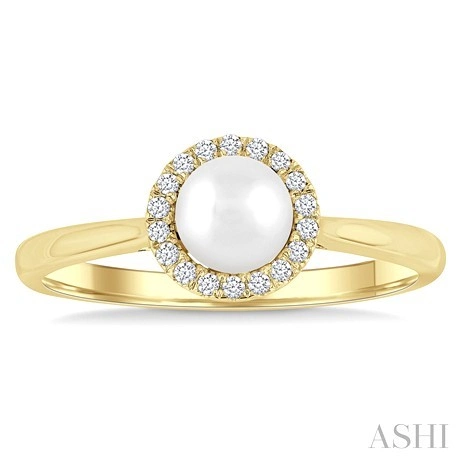 Pearl & Halo Diamond Ring - Image 2