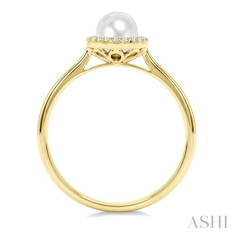 Pearl & Halo Diamond Ring - Image 3