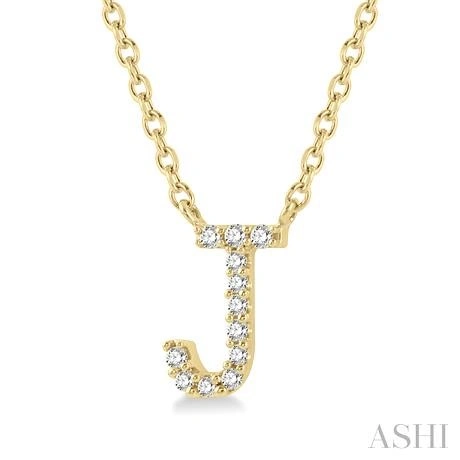 Block 'J' Initial Diamond Pendant - Image 2