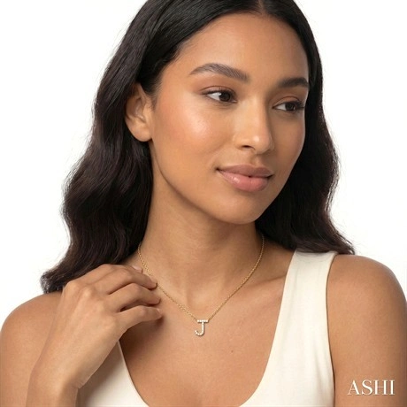 Block 'J' Initial Diamond Pendant - Image 3