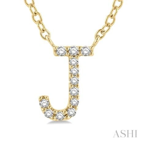 Block 'J' Initial Diamond Pendant - Image 4
