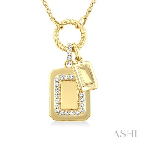 Emerald Shape Charm Diamond Fashion Pendant - Image 3