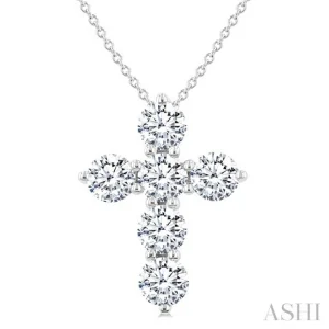 6 Stone Cross Diamond Fashion Pendant