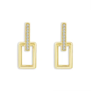 Diamond Hoops Earrings 0.20 ct tw 14k Yellow Gold