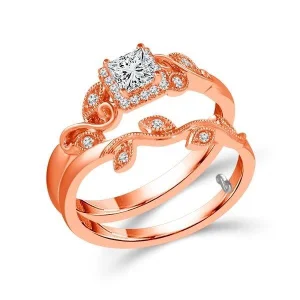 Diamond Bridal Set 0.25 ct tw 10k Rose Gold